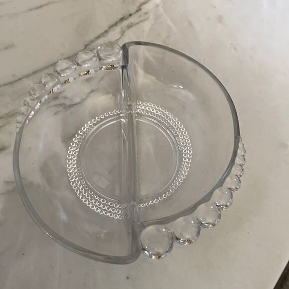Duncan & Miller Teardrop Crystal Divided Dish Perfect - Picture 1 of 3